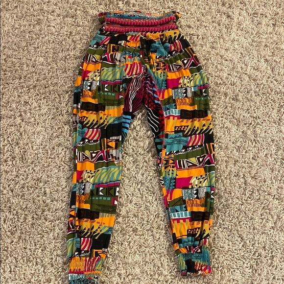 Agua Benedita Colorful Geometric Patterned Pants size 10